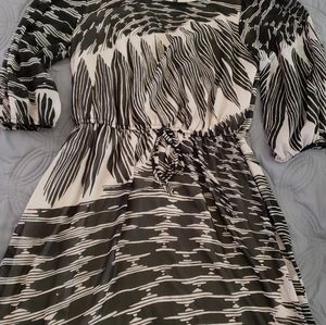 Chiffon Black and Tan Dress